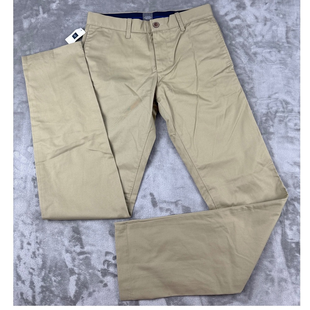 Gap Classic Khakis Mens 29x34 Tan Beige Straight Leg Cotton Chinos NWT